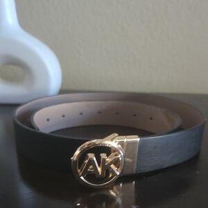 Anne Klein Black With Gold Buckle Belt ~ Women's